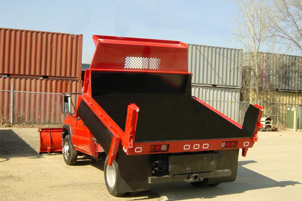 Dump truck with Fabick bed coating